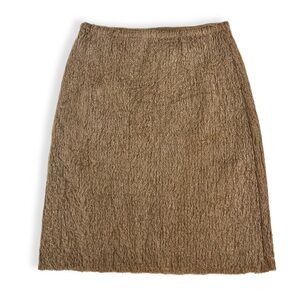 authentic vintage PRADA waxed mohair knee length skirt camel / tan (S)
